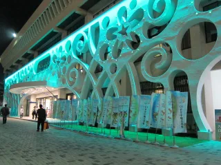 彰化縣立體育場夜間大門意像