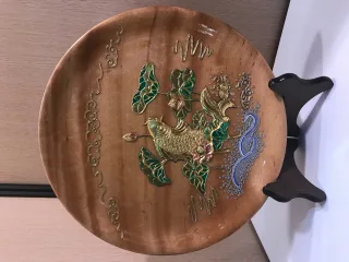 年年有餘、牛樟木漆線盤。